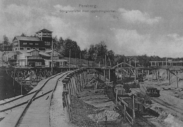 Persberg vagnar vid utlastningen